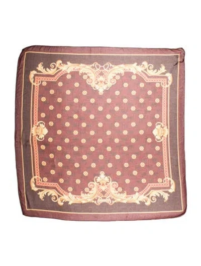 Pre-owned Versace Printed Scarf W/ Tags In Burgundy