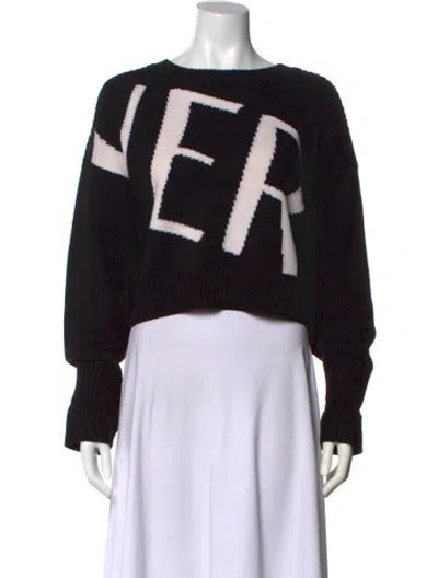 Pre-owned Versace Printed Scoop Neck Sweater In Black