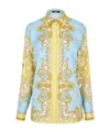 Versace Formal Shirt Silk Twill Print Spring Barocco Foula In Multi