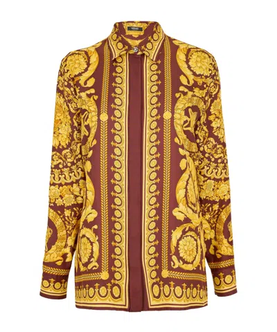Versace Printed Shirt In Yellow