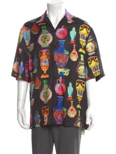 Pre-owned Versace Printed Short Sleeve Shirt In Multi