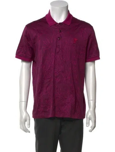 Pre-owned Versace Printed Short Sleeve Shirt In Purple