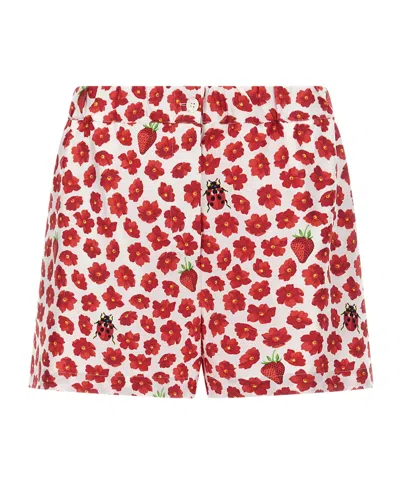 VERSACE VERSACE FLORAL-PRINTED ELASTICATED WAISTBAND SHORTS