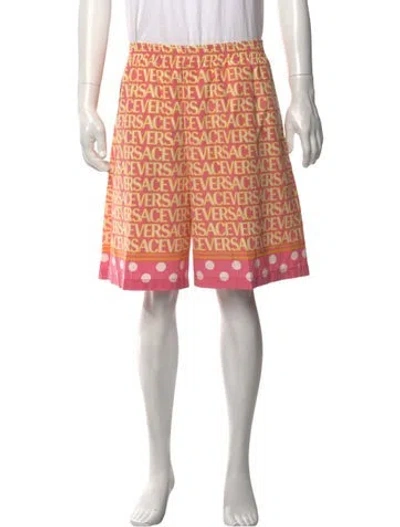 Pre-owned Versace Printed Shorts In Pink