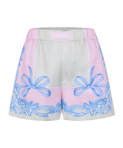 Versace Printed Shorts In White