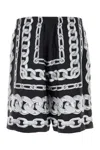 Versace Men Medusa Chains Silk Shorts In Black