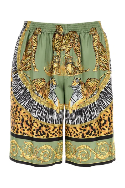 VERSACE VERSACE PRINTED SILK BERMUDA SHORTS