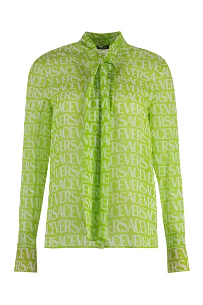 VERSACE PRINTED SILK BLOUSE