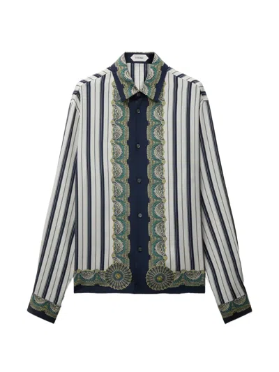 Versace Printed Silk Crêpe De Chine Regular Shirt In Multi