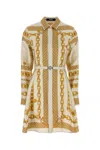 Versace Women's Silk Dress In Bonegold