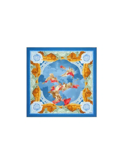 Versace Printed Silk Scarf In Gold