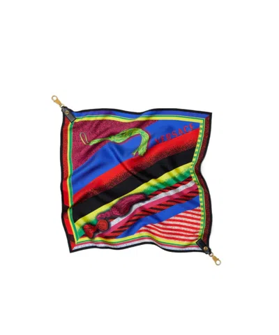 Versace Printed Silk Scarf Charm 55 Cm In Multi