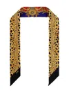 Versace Printed Silk Scarf In Metallic