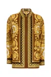 Versace Barocco Silk Shirt In Gold