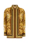 Versace Barocco Silk Shirt In Gold