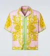 Versace Printed Silk Twill Shirt In Multi