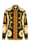 Versace Pattern-printed Long-sleeved Shirt In Yellow