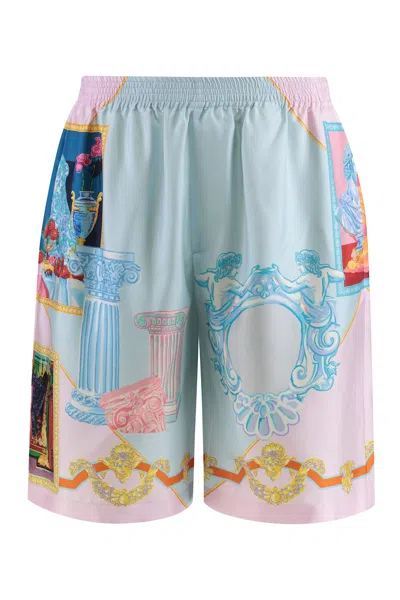 Versace Short In Silk In Multicolor