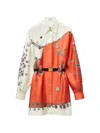 Versace Informal Shirt Silk Twill Print Stolen Jewels In Orange