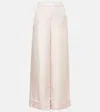 Versace Printed Silk Twill Pajama Pants In Pink