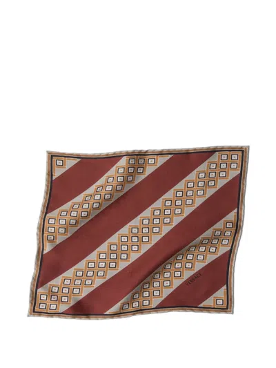Versace Printed Silk Twill Pocket Square In Multi