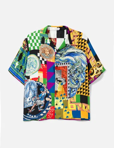 Versace Printed Silk Twill Regular Shirt In Multicolor/マルチカラー/멀티컬러/彩色