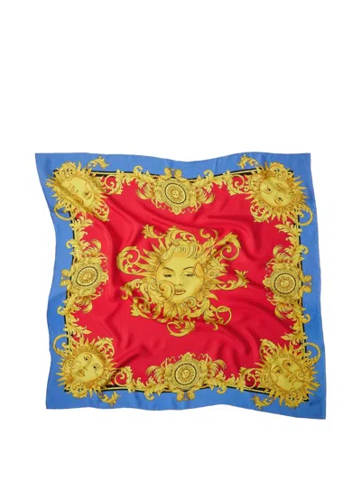 Versace Printed Silk Twill Scarf 90 Cm In Multi
