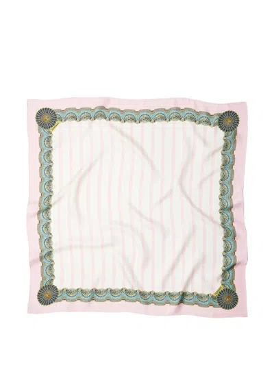 Versace Printed Silk Twill Scarf 90 Cm In Pink