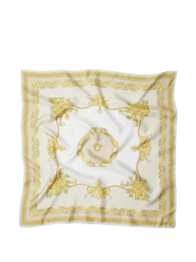 Versace Printed Silk Twill Scarf 90 Cm In Multi