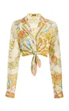Versace Underwater Barocco Tie-front Shirt