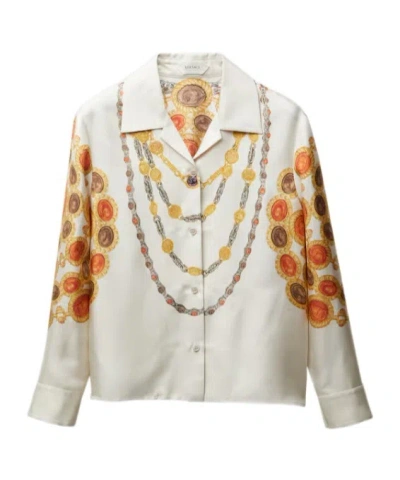 Versace Printed Silk Twill Shirt In Multi