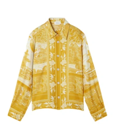 Versace Kids' Printed Silk Twill Shirt In Multi