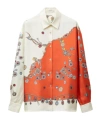 Versace Informal Shirt Silk Twill Print Stolen Jewels In Orange