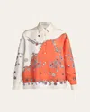 Versace Informal Shirt Silk Twill Print Stolen Jewels In Orange