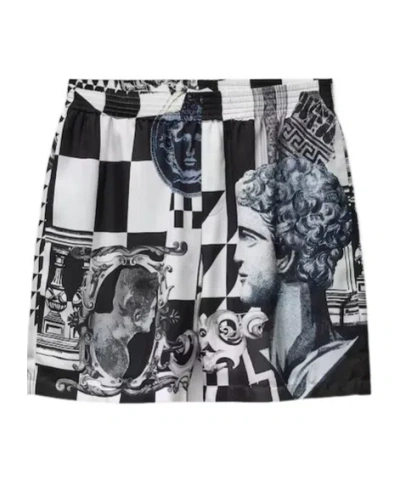 VERSACE PRINTED SILK TWILL SHORTS