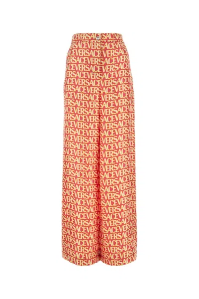 VERSACE VERSACE PRINTED SILK WIDE-LEG PANT