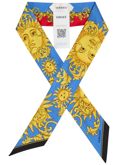 Versace Printed Silk-twill Bandeaux In Pattern