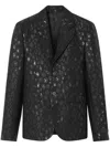 Versace Pattern-printed Single-breasted Tailored Blazer In Black