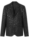 Versace Pattern-printed Single-breasted Tailored Blazer In Black