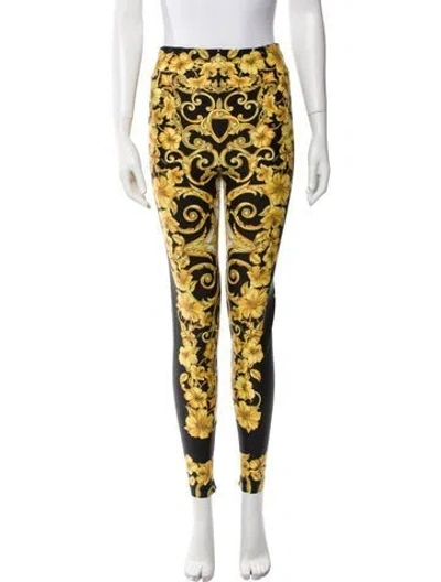 Pre-owned Versace Printed Skinny Leg Pants In Multi