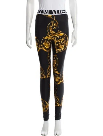 Pre-owned Versace Printed Skinny Leg Pants W/ Tags In Black