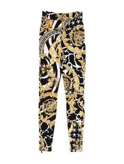Pre-owned Versace Printed Skinny Leg Pants W/ Tags In Yellow