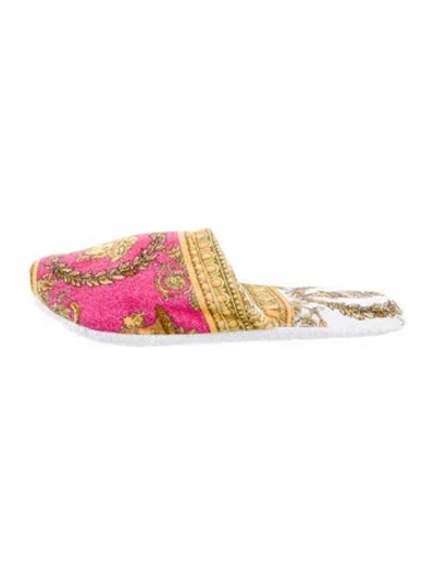 Pre-owned Versace Printed Slides In Pink