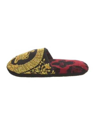 Pre-owned Versace Printed Slippers In Black