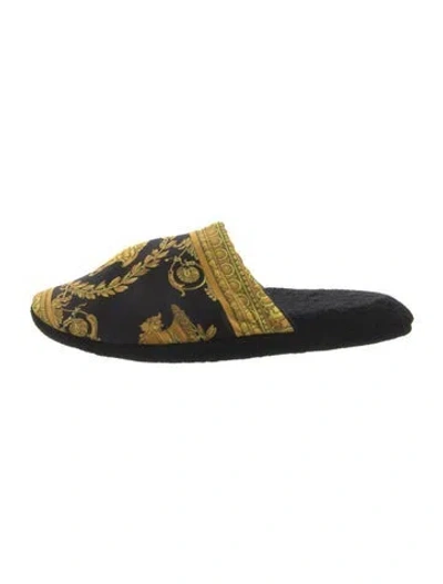 Pre-owned Versace Printed Slippers W/ Tags In Black