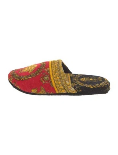 Pre-owned Versace Printed Slippers W/ Tags In Red