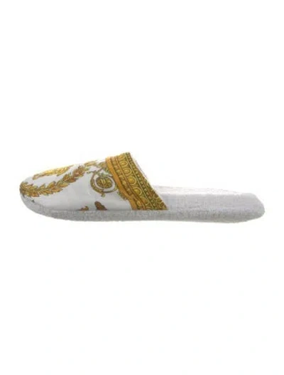 Pre-owned Versace Printed Slippers W/ Tags In White