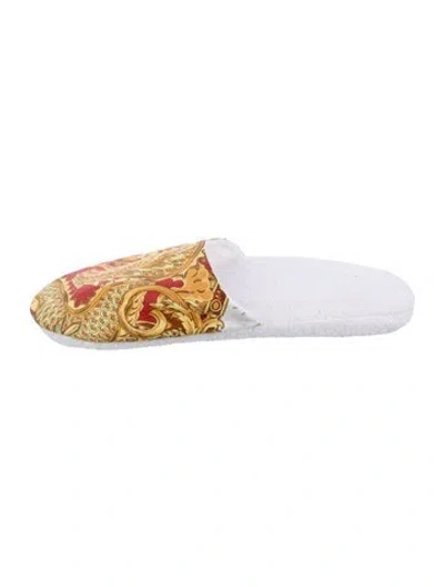 Pre-owned Versace Printed Slippers In Yellow