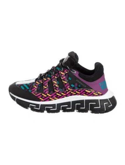 Pre-owned Versace Printed Sneakers In Purple