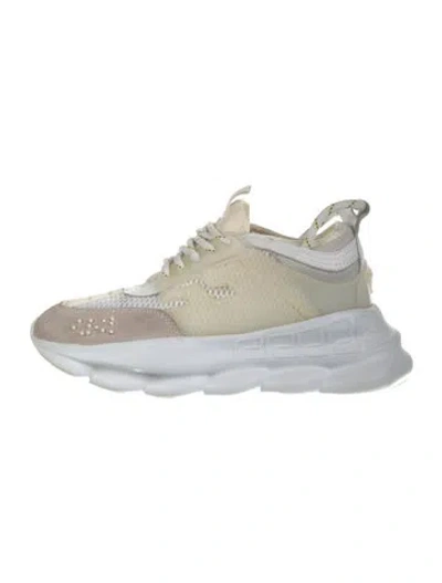 Pre-owned Versace Printed Sneakers In White
